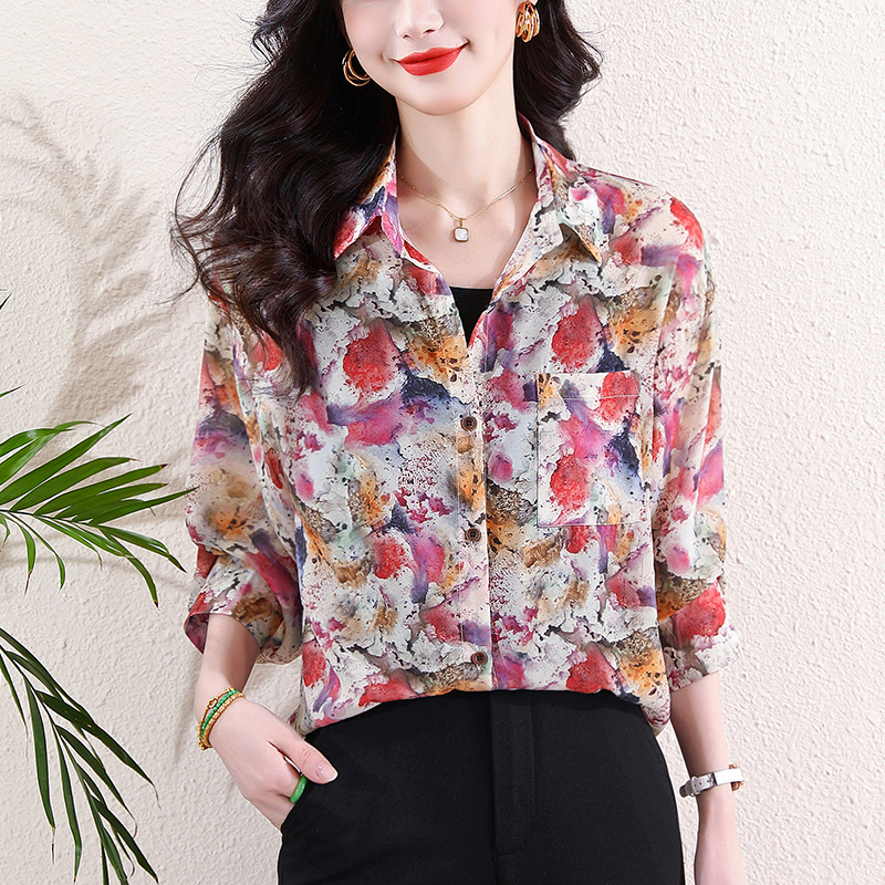 Autumn sunscreen small shirt retro unique shirt for women