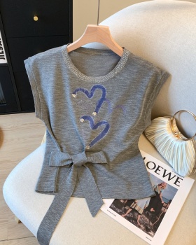 Western style tops heart T-shirt for women
