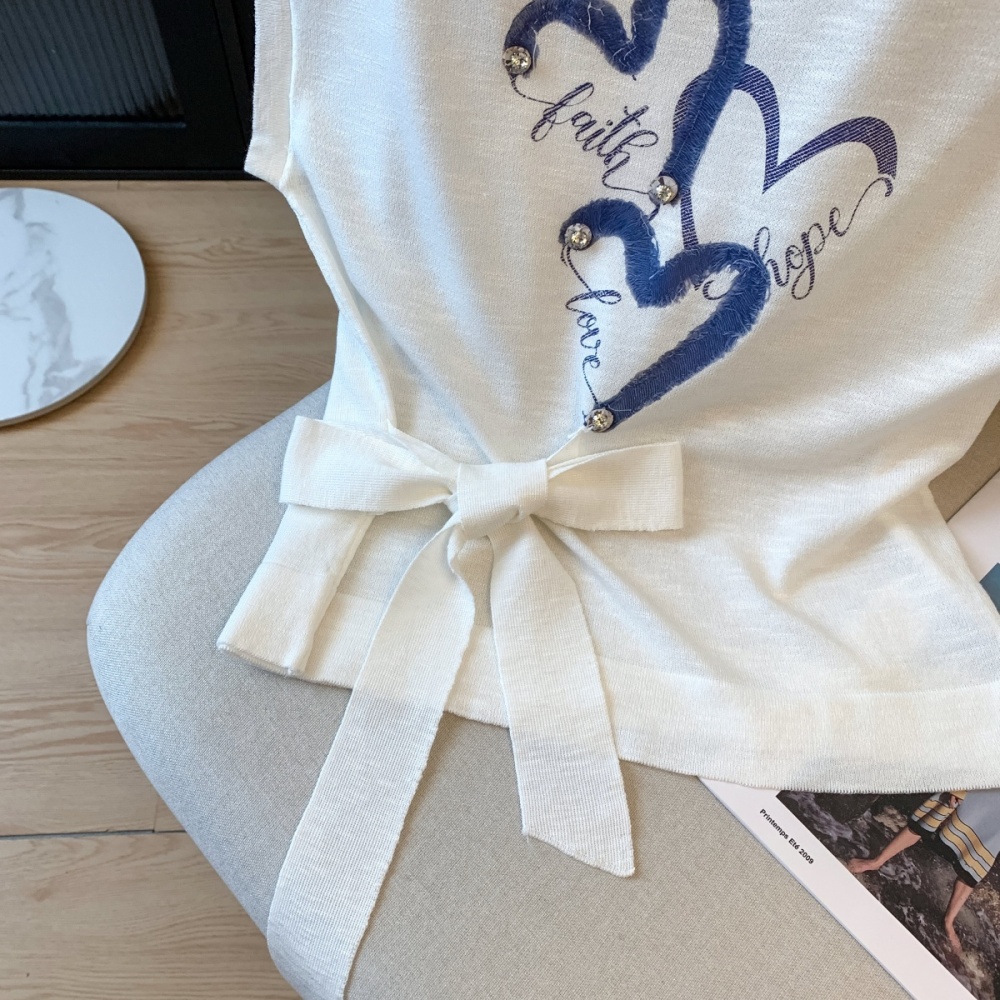 Western style tops heart T-shirt for women
