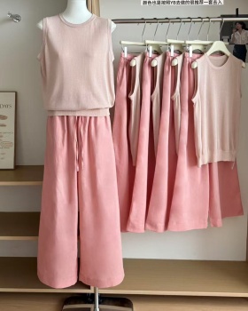 Loose summer long pants wide leg flax pants