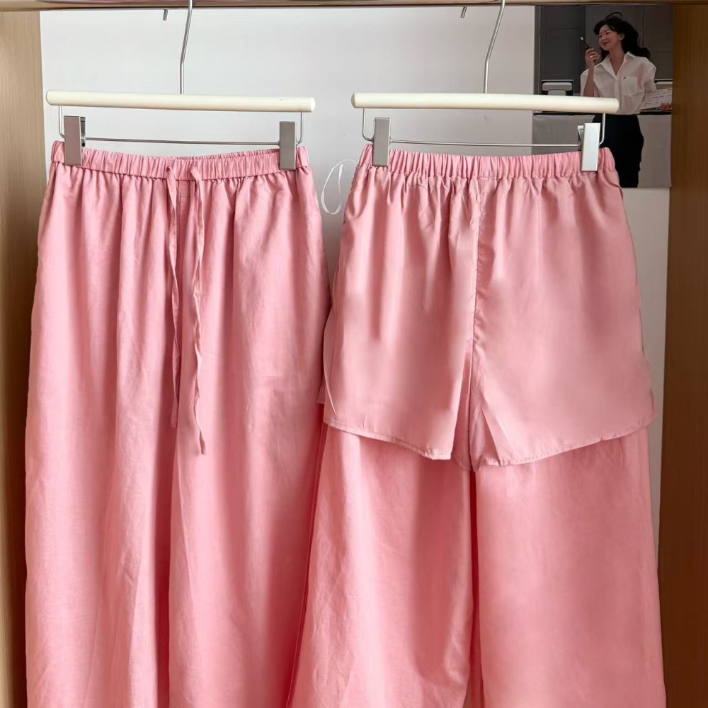 Loose summer long pants wide leg flax pants