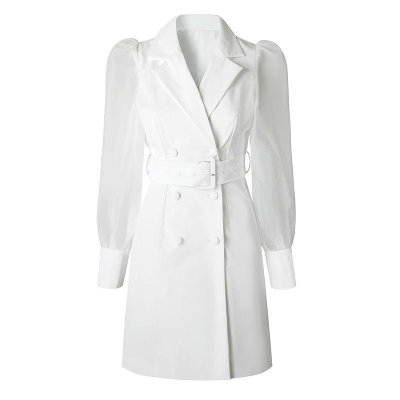 Splice slim double-breasted dress for women