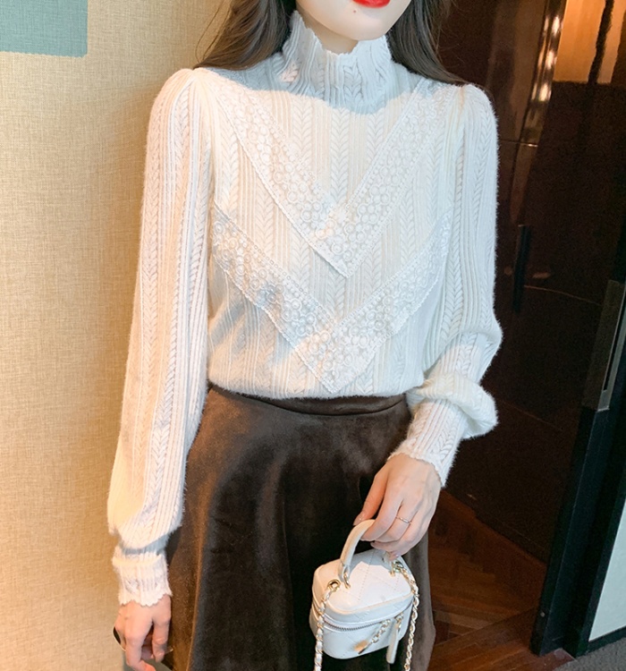 Lace shirts bottoming shirt for women