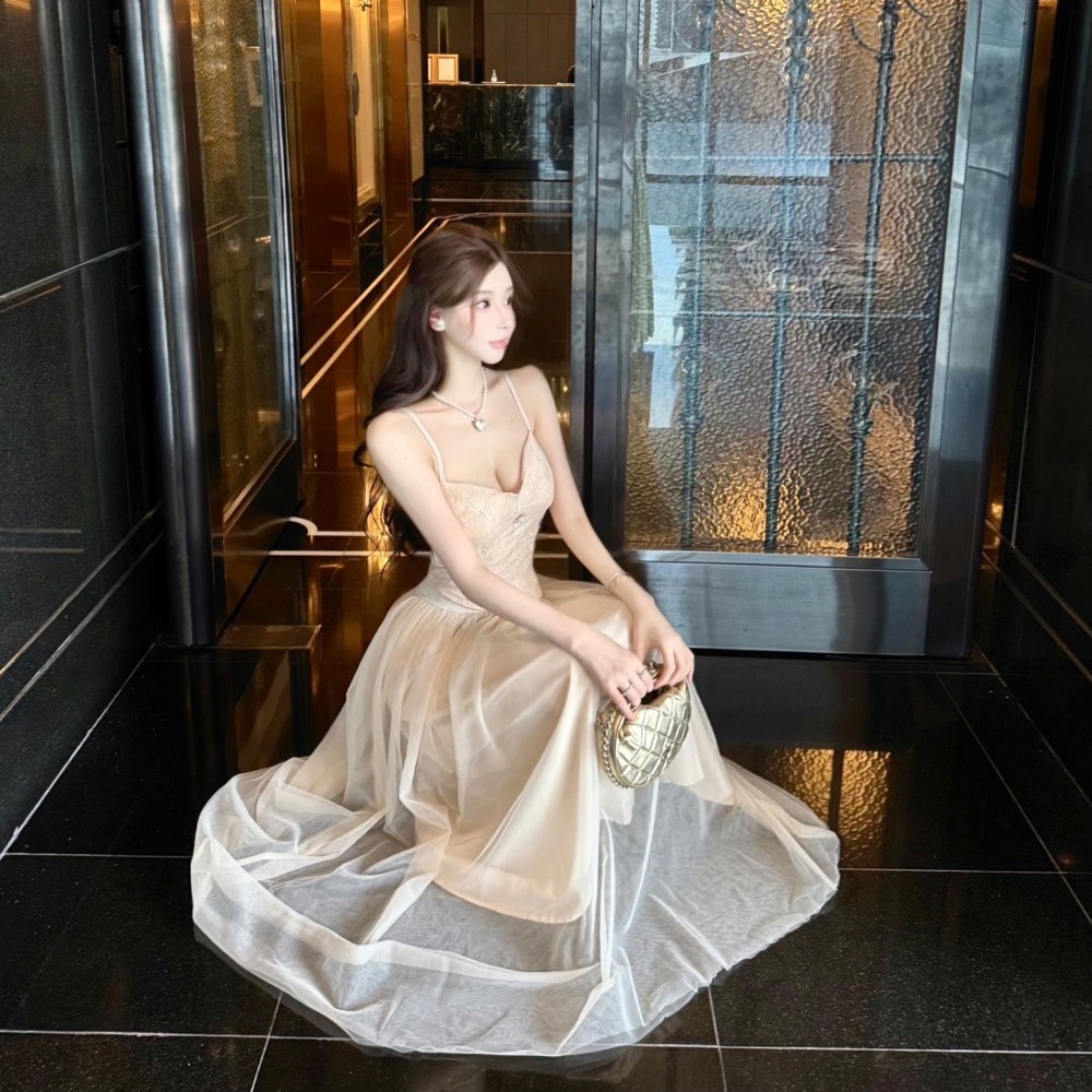 Temperament show young fold Western style dress 2pcs set