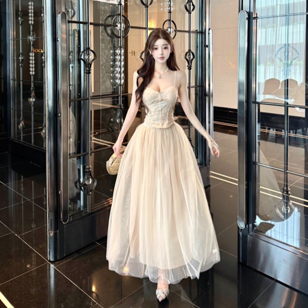Temperament show young fold Western style dress 2pcs set