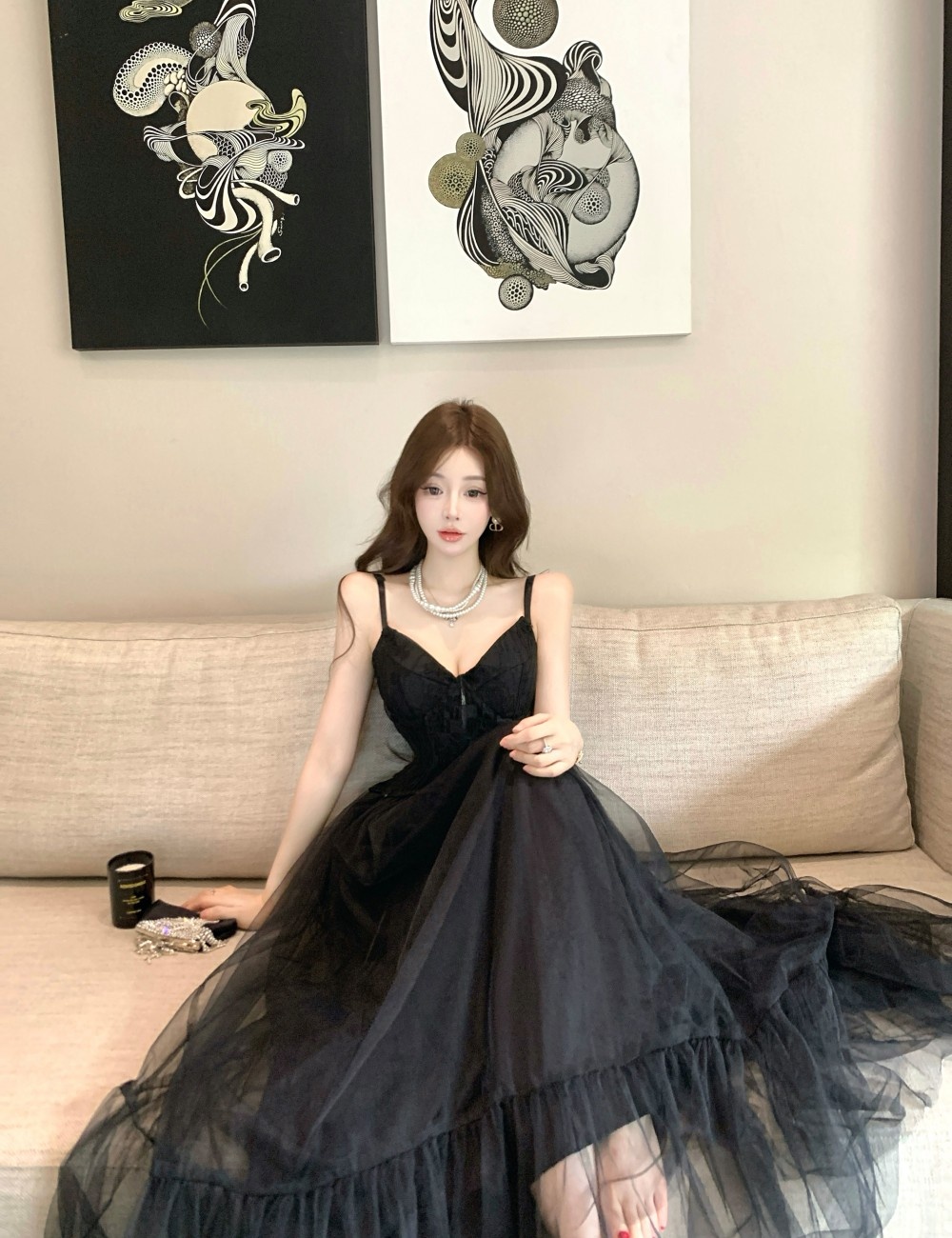 Big skirt wrapped chest corset temperament formal dress