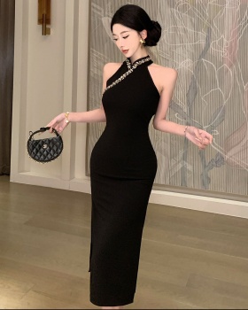 Retro Chinese style package hip slim elegant dress