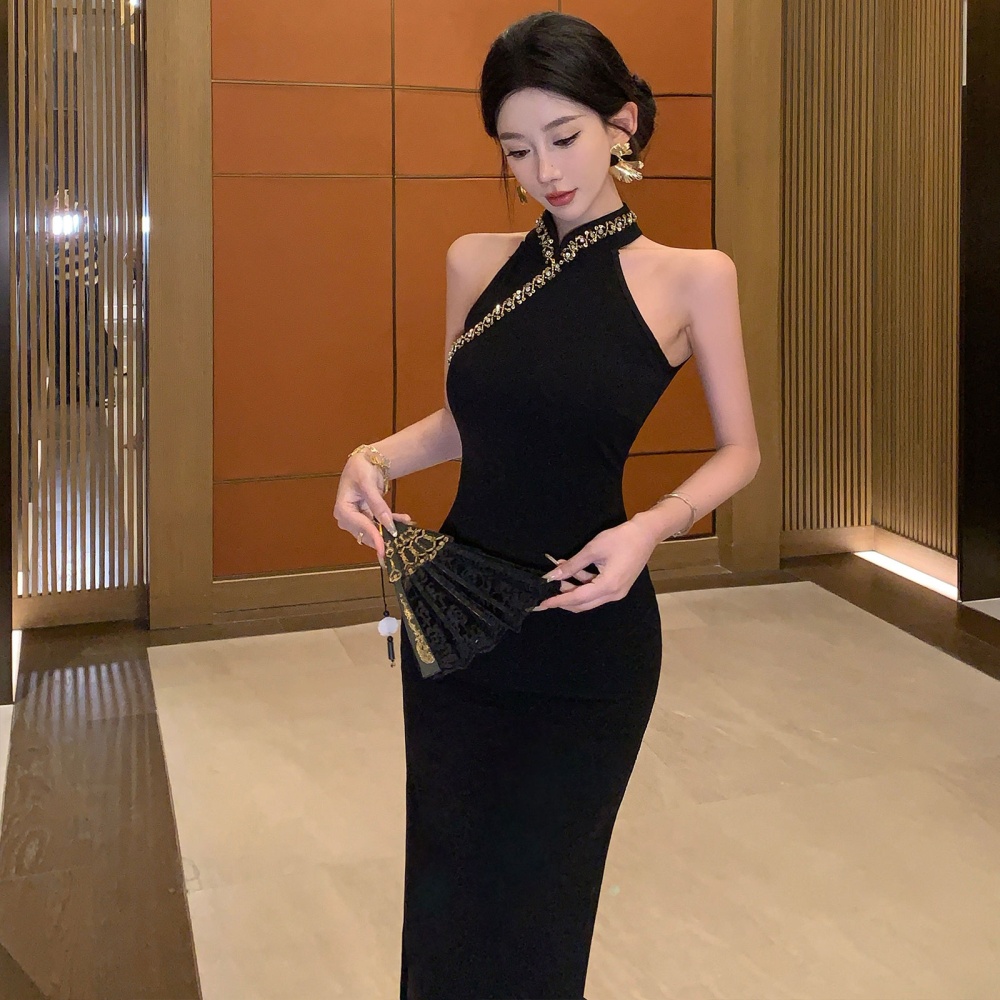 Retro Chinese style package hip slim elegant dress