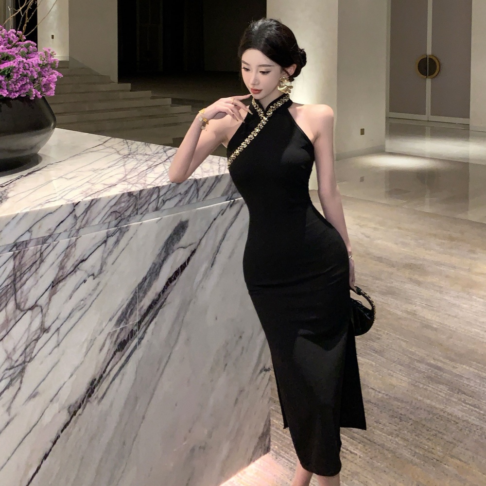 Retro Chinese style package hip slim elegant dress