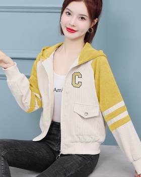 Korean style short coat Casual corduroy jacket for women