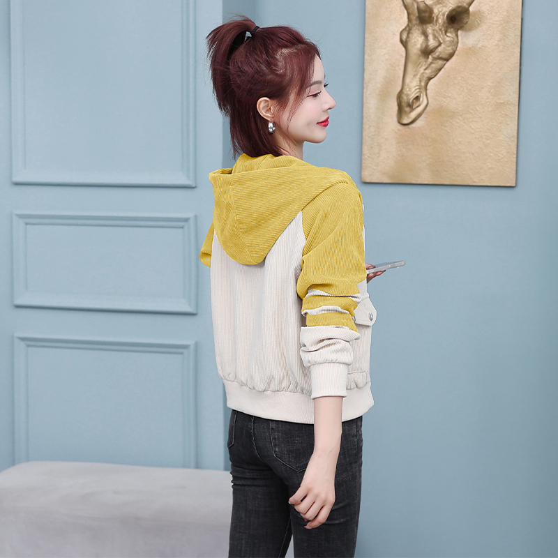 Korean style short coat Casual corduroy jacket for women