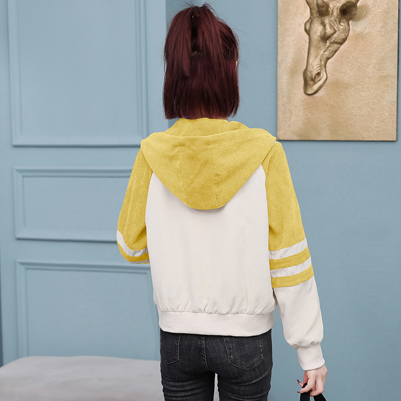 Korean style short coat Casual corduroy jacket for women