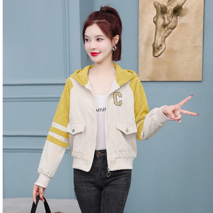 Korean style short coat Casual corduroy jacket for women