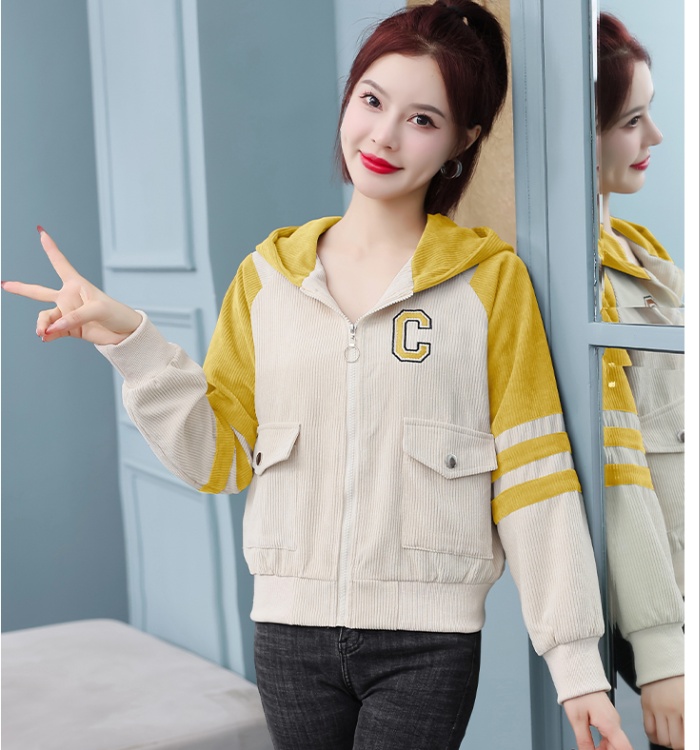 Korean style short coat Casual corduroy jacket for women