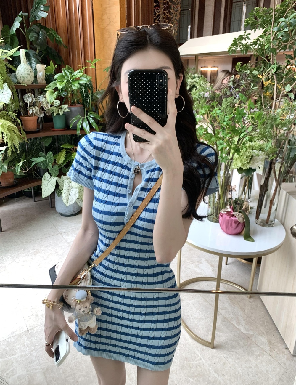 Pinched waist Casual summer slim high waist dress