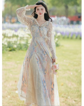 Big skirt vacation dress wear beach dress a set