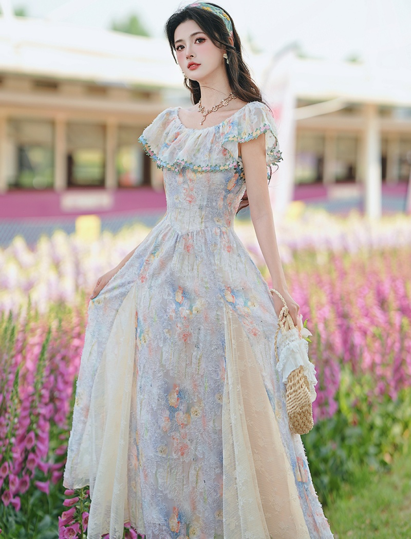 Big skirt vacation dress wear beach dress a set