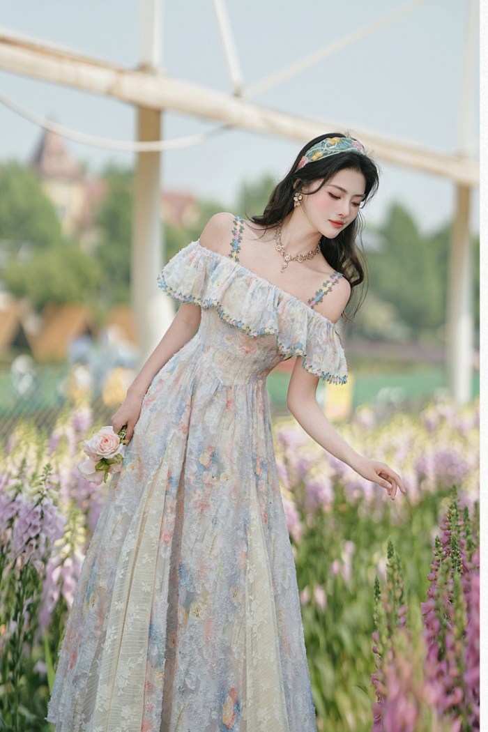 Big skirt vacation dress wear beach dress a set