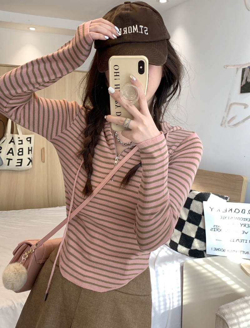 Drawstring bottoming shirt T-shirt for women