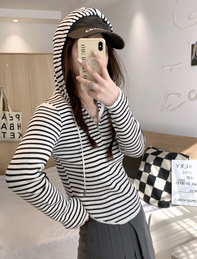 Drawstring bottoming shirt T-shirt for women