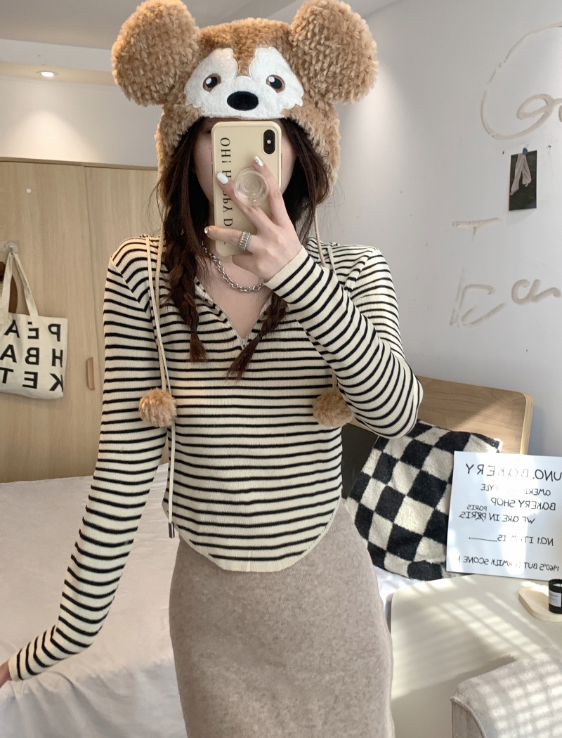 Drawstring bottoming shirt T-shirt for women
