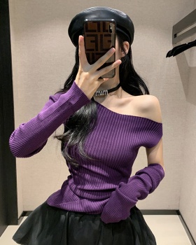 Strapless slim sweater autumn fashion tops for women
