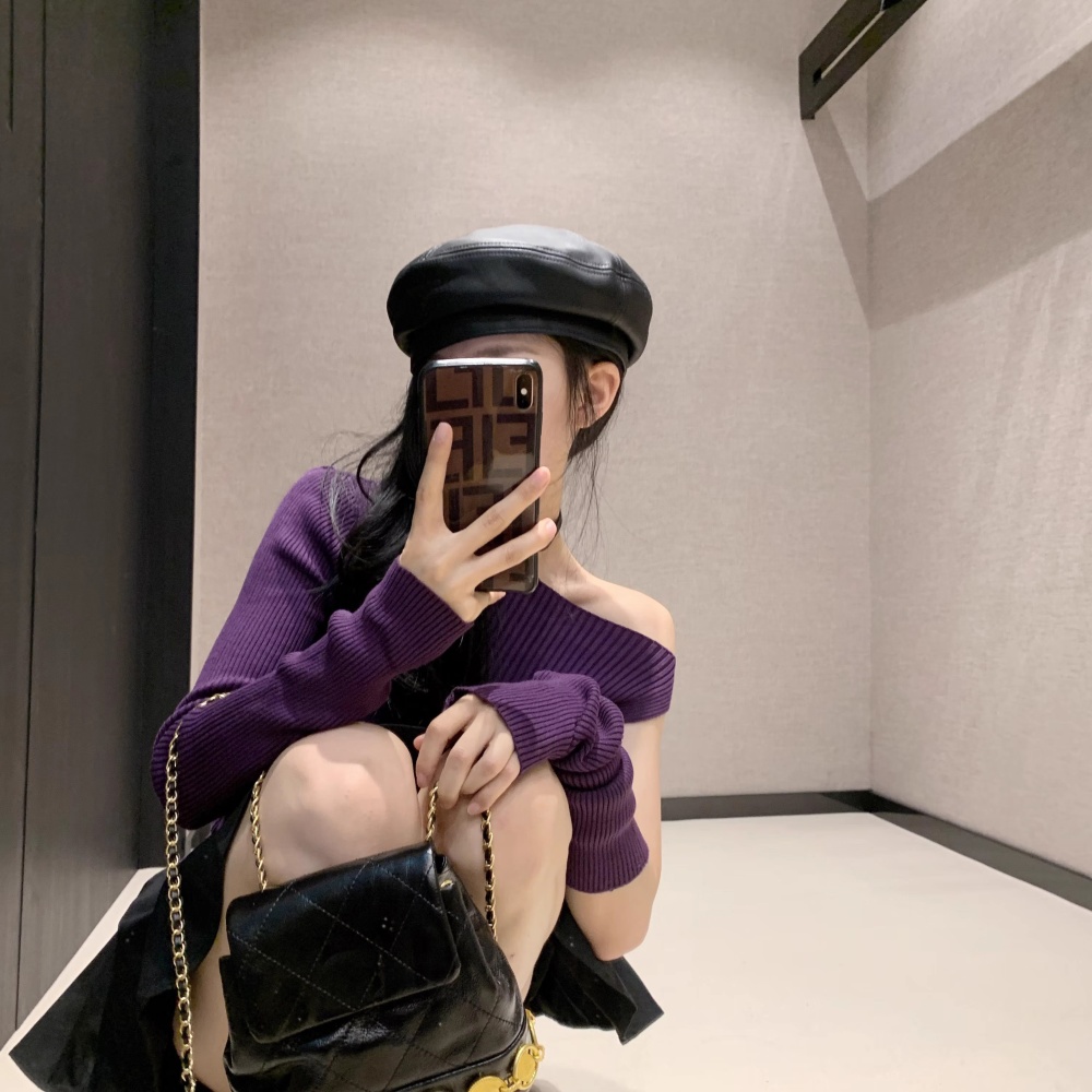 Strapless slim sweater autumn fashion tops for women