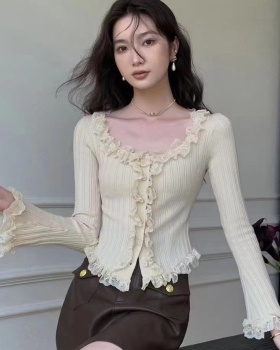 Round neck temperament cardigan enticement sweater