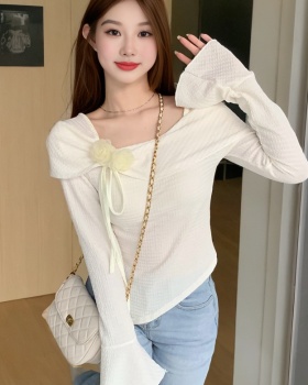 Slim short tops refinement T-shirt for women