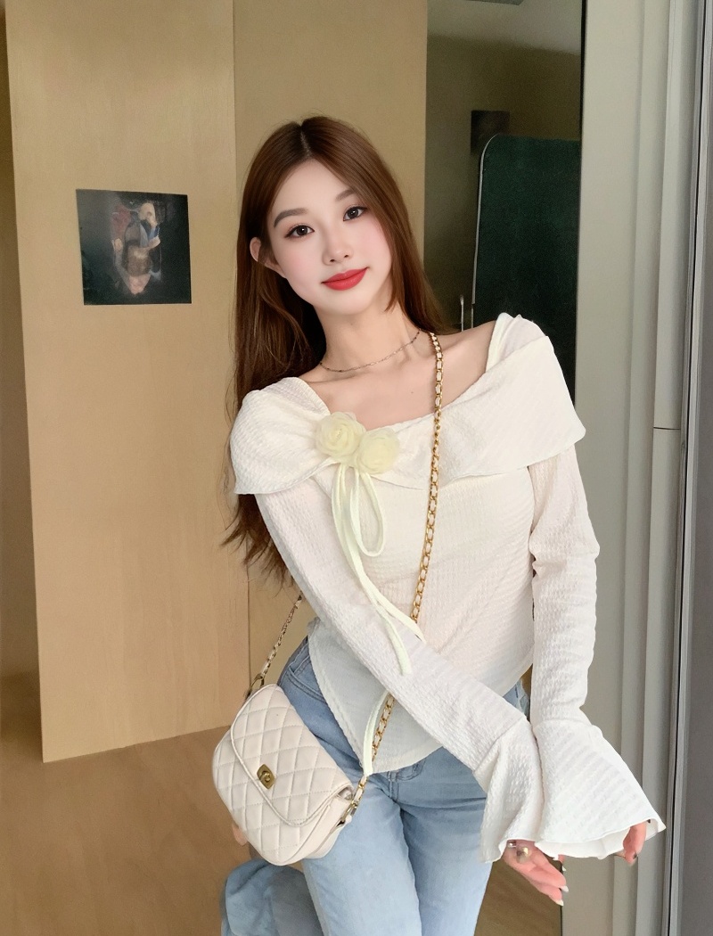 Slim short tops refinement T-shirt for women