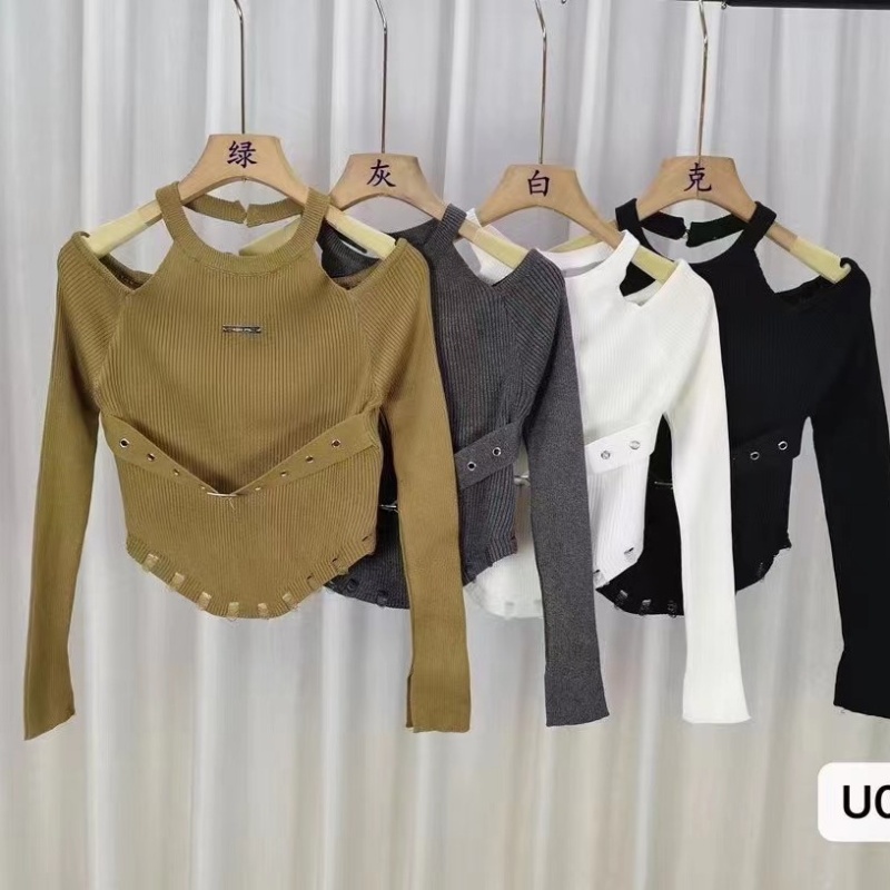 Spring and autumn cardigan V-neck tops for women