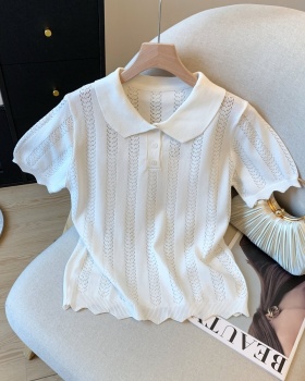 Unique niche shirts lapel summer sweater for women