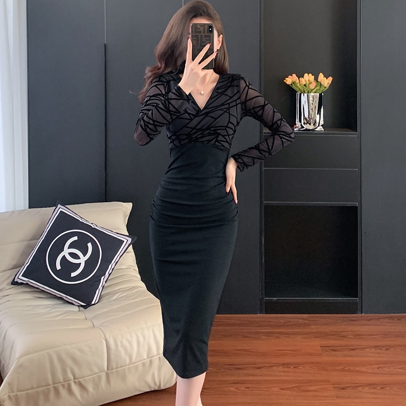 France style long dress autumn dress