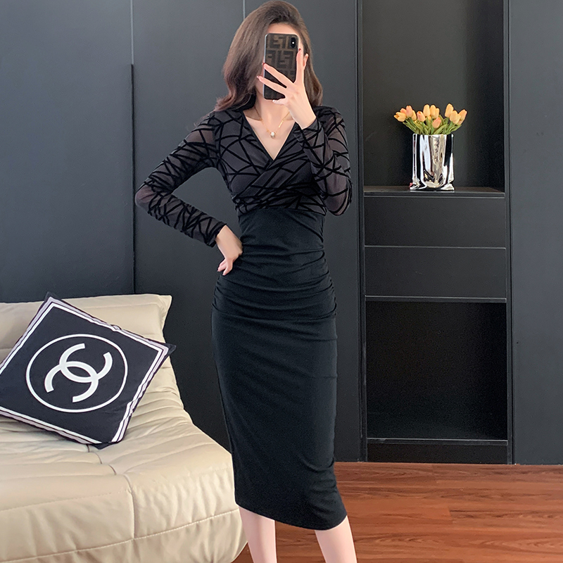 France style long dress autumn dress