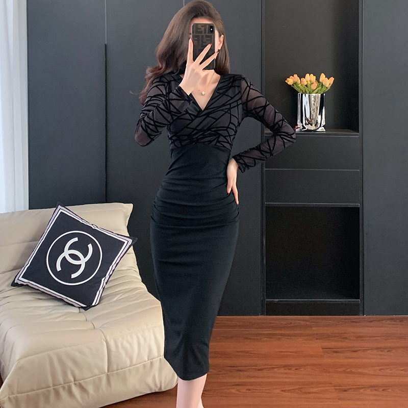 France style long dress autumn dress