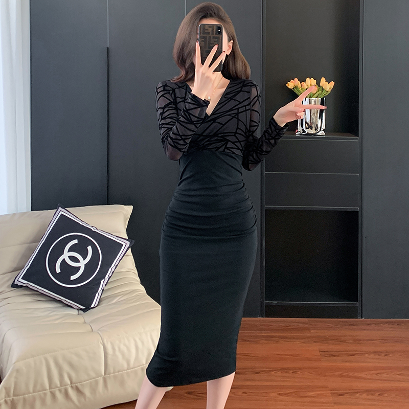 France style long dress autumn dress