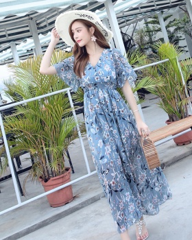 Frenum temperament long dress vacation slim dress
