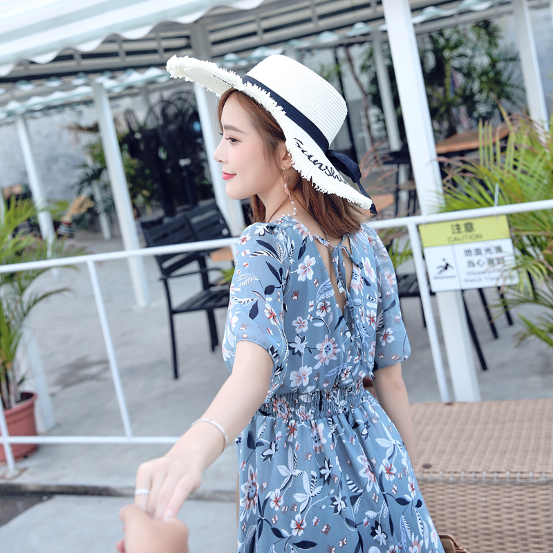 Frenum temperament long dress vacation slim dress