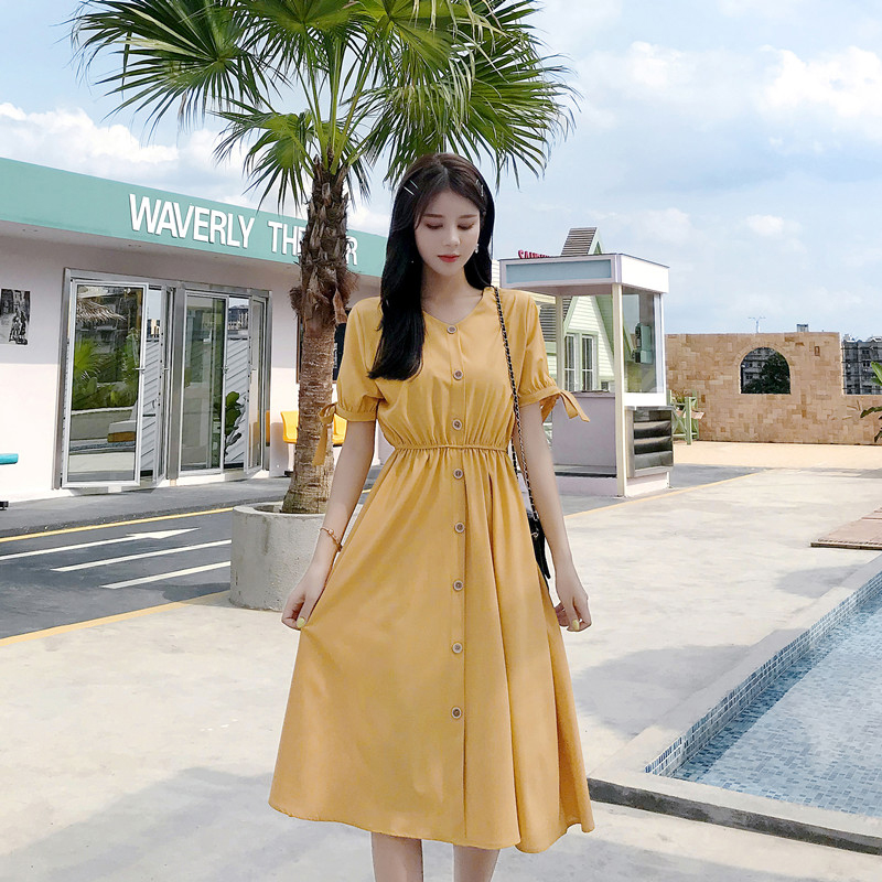 Summer pure travel France style long fashion dress for women