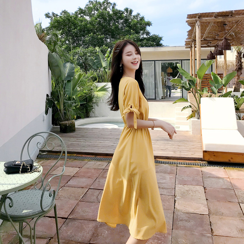 Summer pure travel France style long fashion dress for women