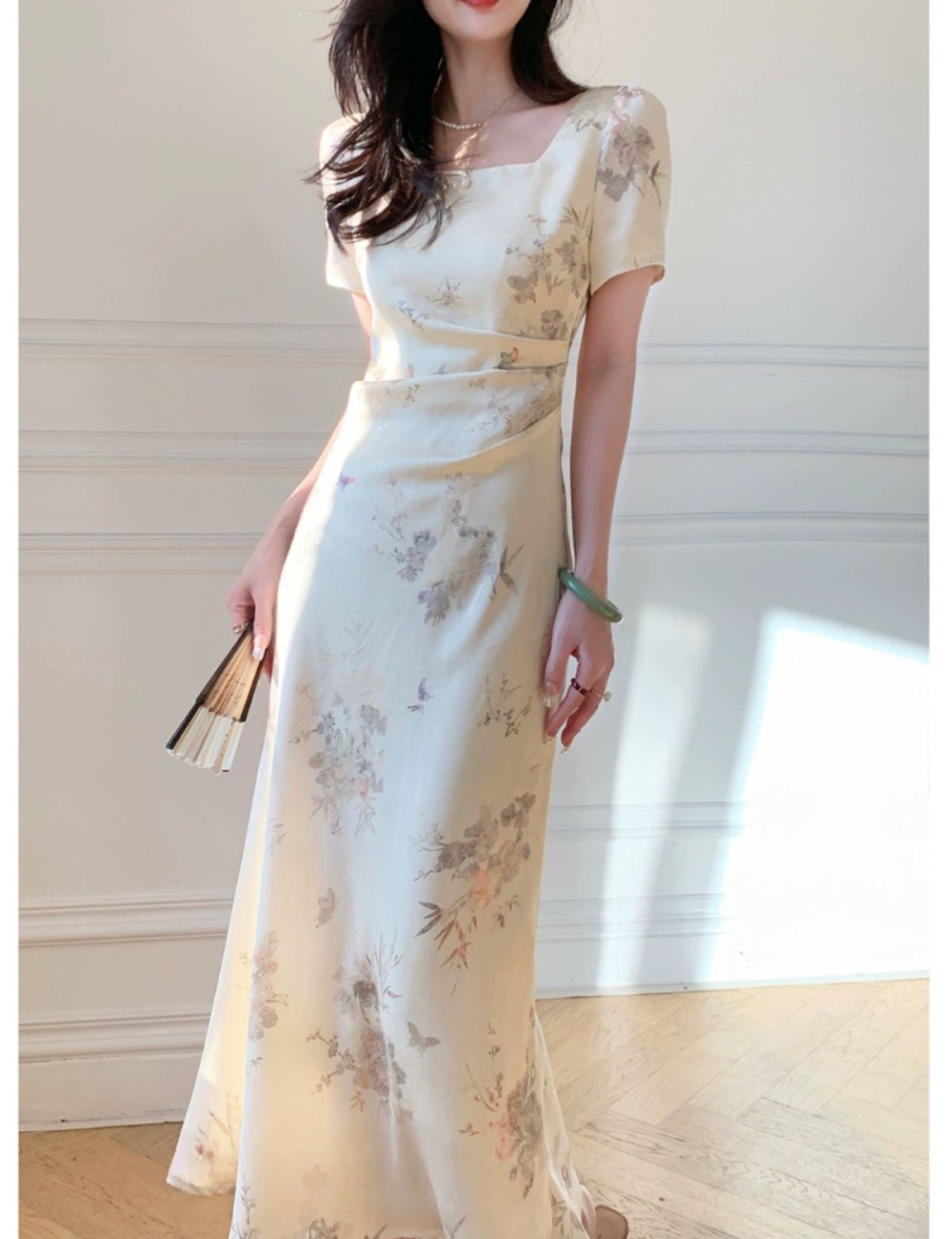 Pinched waist ladies temperament summer dress