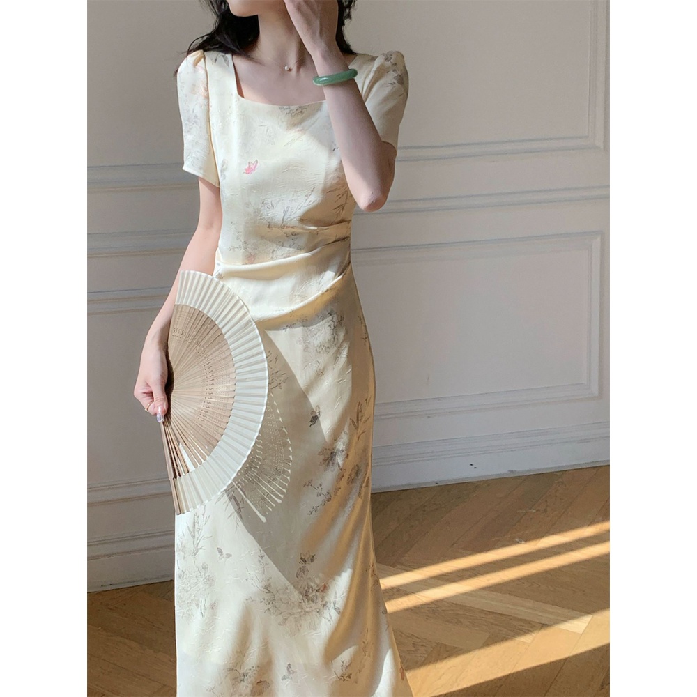 Pinched waist ladies temperament summer dress