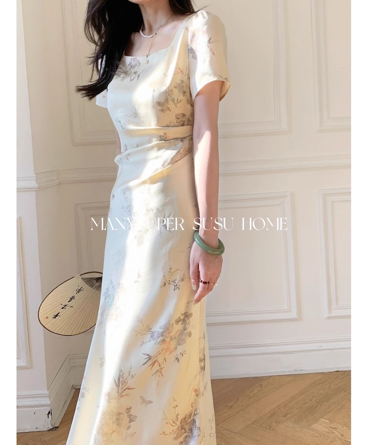 Pinched waist ladies temperament summer dress
