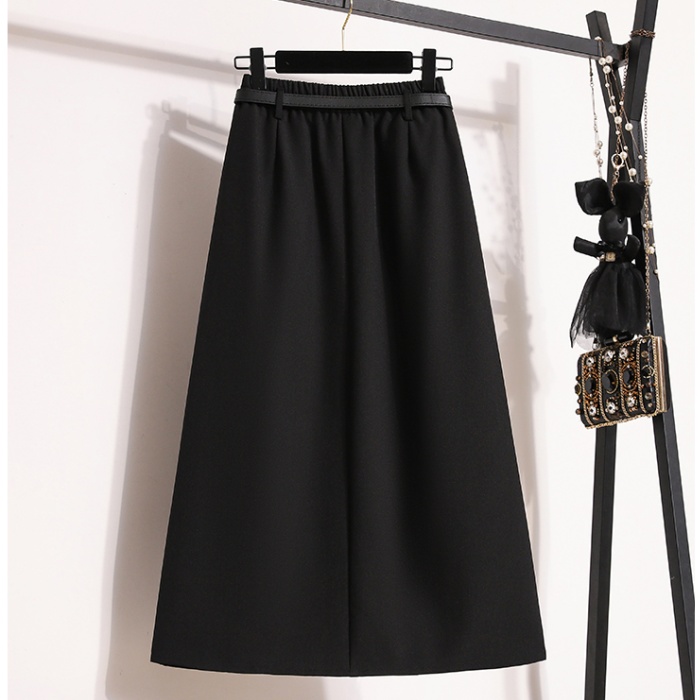 Straight high waist business suit drape A-line skirt