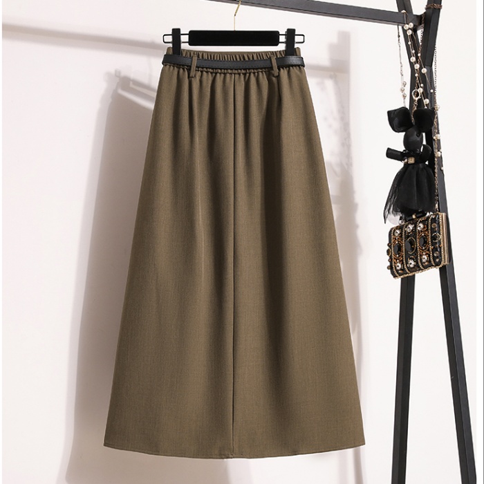 Straight high waist business suit drape A-line skirt