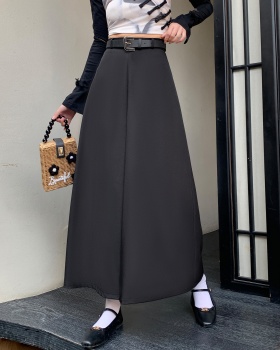 Hepburn style long skirt high waist skirt for women