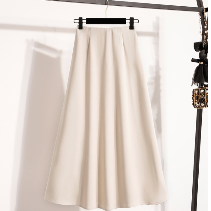 Elastic waist A-line skirt all-match business suit