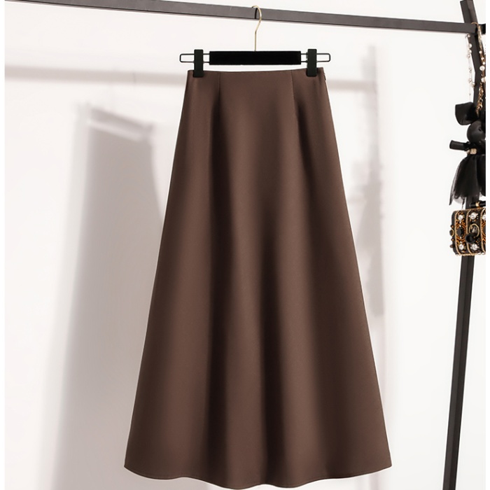 Elastic waist A-line skirt all-match business suit