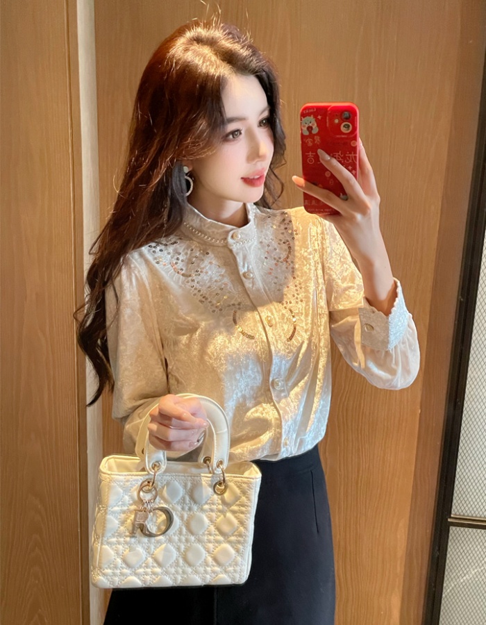 France style profession shirt autumn embroidery tops