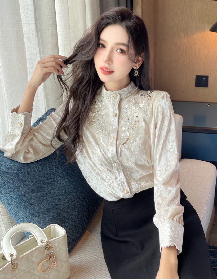 France style profession shirt autumn embroidery tops